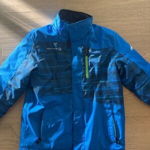 Blue puffer ski coat from free country
